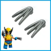 LEGO 樂高 6866 金鋼狼 平銀色 一對爪子 全新品, 76022 70618 旋風忍者 武器 爪 刃 狼爪