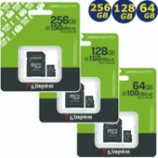 KINGSTON 64G 128G 256G microSD SDCS3 150MB A1 C10 plus 金士頓