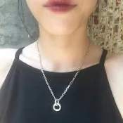 雙環扣頭項鍊 /925銀