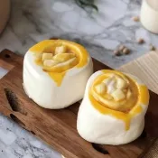 濃豆漿起司乳酪饅頭6顆(以濃豆漿取代水和麵 奶素 添加塊狀乳酪丁)