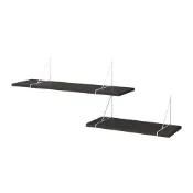 【IKEA 宜家家居】BERGSHULT/PERSHULT 上牆式層架組, 棕黑色/白色, 120x30 公分