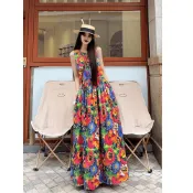 26新品發佈韓版小清新減齡元氣少女大擺娃娃裙夏甜美碎花洋裝 6H9C
