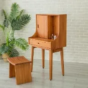 【Mahogany 瑪荷尼家具】免組裝  45X35X42 晨光丹麥化妝椅MYR-C  全原木桃花心木  化妝椅 M1-BR34(G3)