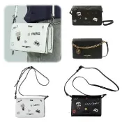 【KARL LAGERFELD 卡爾】卡爾 手機包 真皮 KARL 側背包Woc包 單肩包 卡爾 拉格斐 LAGERFELD 老佛爺(1417)