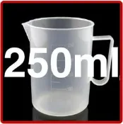 緹娜嚴選 tinaestore 【量杯-帶刻度塑膠-250ml-5個/組】DIY烘焙量杯 100~5000ml可選 PP半透明帶刻度塑膠量杯(250ml:口7高9.5cm)，5個/組-8001001