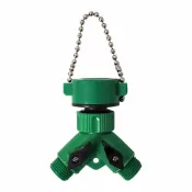 (店+)【蝴蝶衛浴】(B.洗衣機接頭x1/E.F.水管頭)珠鍊型一對二分水器(4分粗牙) 雙出水管接頭.雙通.雙洗衣機.園藝.無牙水龍頭用