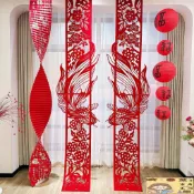 2026新年福字燈籠剪紙拉花掛飾門店馬年商場活動春節氛圍裝飾