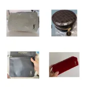 ysl  皮格訂製氣墊粉餅包 / 紅色絲絨小包 / 時尚訂製純白化妝包果凍化妝包 / 黑色金字logo三角拉鍊化妝包