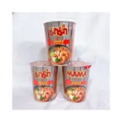 (店+)MAMA 綠咖喱麵/酸辣蝦味麵 60gx1杯(泰國 媽媽麵 泰國泡麵 杯麵 酸辣蝦)