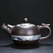 💛限時下殺💛紫砂茶壺蓋碗寒梅茶具單件上檔次泡茶壺茶海茶道茶杯茶洗茶壺高檔7mh8