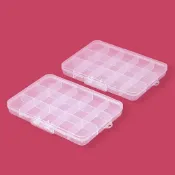 1.7高15格透明塑膠盒 五金漁具魚鉤配件收納盒飾品玩具拼豆包裝盒