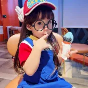 阿拉蕾 Cosplay 萬聖節服裝 兒童角色扮演 阿拉蕾套裝 五件組 帽子眼鏡洋裝襪子 親子裝 幼兒園表演 萬聖節變裝