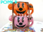 POMER☆日本東京迪士尼樂園 絕版正品 30周年紀念 米奇 米妮 萬聖節 南瓜 蝙蝠 陶瓷 馬克杯 杯子 咖啡杯 對杯
