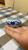 古瓷堂日本回流瓷器 日本回流 青花鳥食杯 底款全品 青花發色絕美 古玩收藏 中古品 九谷燒 相馬燒 有田燒 茶道具 4cm小巧精緻