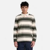 【Timberland】男款綠色橄欖球長袖Polo衫(A2AJVAON)