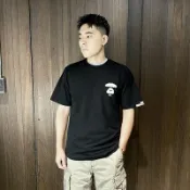 美國百分百【全新真品】AAPE Apunvs T恤 棉質 男款 潮牌 短袖上衣 炫彩漸變 猿猴logo 短T DF53