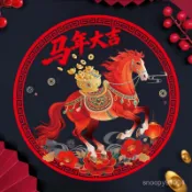 2026新年馬年窗花靜電福字春節雙麵窗貼門貼過年玻璃剪紙裝飾貼紙 DLHM