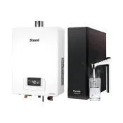 (店+)【林內】RUA-C1630WF 屋內型16L強制排氣熱水器 搭配 Rewatt YO-50 瞬熱式廚下型雙溫飲水機