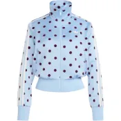 (店+)【adidas 愛迪達】KV1167 adidas originals SATIN POLKA DOTS TT TRACK TOP 滿印緞面波點運動簡約立領條紋長袖夾克 女款