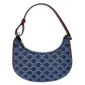 【CELINE】春夏新款TRIOMPHE LOGO 牛仔布 單肩包/腋下包/手提包  單寧藍色 193952FNM 05DS