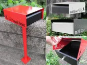 ★成志金屬☆幸福工廠★當季新產品＊高品級全不鏽鋼轉蓋信箱，紅黑配色華麗深沉優雅時尚，含直立桿