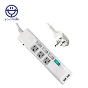 【良興購物網】yo-smile CU-83BO-4 3P-4開3插USB充電延長線1.2M 3.1A 2埠