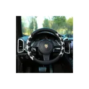 (店+)車用方向盤套 轉盤套 夏季汽車方向盤套 皮革菱格車載防滑手把套 時尚女性汽車內飾用品 車居良品