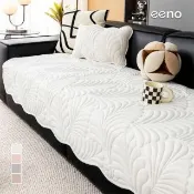 【eeno】雙人座｜夾棉絎縫 冰絲涼感沙發墊 保潔坐墊蓋布罩巾(70×120cm)