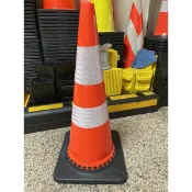 （含稅）路錐[雙圈反光紙.高亮度]軟式安全錐 pvc軟交通錐 三角錐 路障 甜筒 道路錐 工程錐2.5KG交管錐