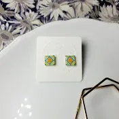 花磚物語 花樣年華 花磚 手繪熱縮片 耳環