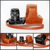♞,♘Canon EOS M M2 M3 M5 M6 M50 M10 M100 M200二件式相機皮套 附揹帶 相機包 