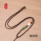 手工不對稱吊墜繩翡翠蜜蠟吊墜項鍊掛繩瑪瑙玉珠配飾項鍊繩男女同