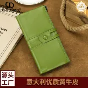 心靈避風港 【頭層牛皮】長夾錢包 RFID防盜 真皮錢包 三折錢包 零錢包 多功能錢包 女士錢包 大容量 多卡位 防消磁 輕奢質感