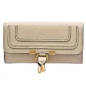 【Chloe’ 蔻依】經典Marcie系列小牛皮釦式長夾(奶茶色CHC22AP673I31279)