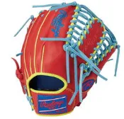 日本進口 Rawlings HOH® MLB Color 棒壘球 野手手套 內野牛舌檔 (GR3HMOS2)寶藍/紅