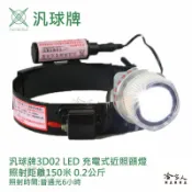 汎球牌 150M 3D02 充電式近照頭燈 登山露營專用 遠照 頭燈 打獵 抓蝦 修車 專用 一年保固 哈家人
