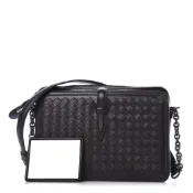 Bottega Veneta BV 396485 多隔層編織相機包 黑色【促銷】