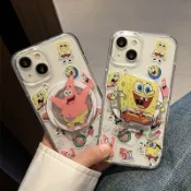 海綿寶寶 派大星 磁吸支架 手機殼 iPhone 17 16 15 14 13 12 11 Pro Max 卡通 保護殼
