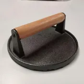 牛排壓肉器 條紋壓肉器 牛排壓平器 漢堡壓板 鑄鐵壓肉板圓形牛排壓板燒烤鐵板燒肉餅手壓式烤肉商用工具魷魚s_jbs