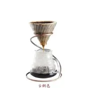★訂製★ 手沖 咖啡 不鏽鋼 復古 文藝風 銅色 螺旋 濾杯架 手沖架 滴漏架 螺紋 玻璃 濾杯 分享壺 雲朵壺 不銹鋼
