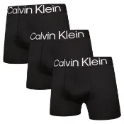 【CALVIN KLEIN】男內褲 三入組 Bold 超細纖維中長版合身四角褲/CK內褲-黑色 三入組