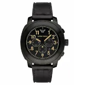 大高雄鐘錶城 EMPORIO ARMANI 亞曼尼 AR6061休閒運動計時腕錶/黑面46mm｜樂天領券現折★全館特惠中★指定刷卡回饋10%