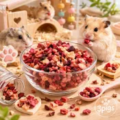 【三隻小豬寵物用品-隔日配】Minishow 綜合莓果丁凍乾 8g 倉鼠零食 天然水果乾 無添加 健康點心