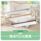 (店+)【HappyBright 樂亮】日光燈具 LED燈具 四尺雙管/3管/4管 附小夜燈 附ic 美術型燈具 吸頂燈 銀灰 原木 核桃木 光源另計