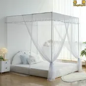 【可開發票】家用臥室圍欄蚊帳 兒童房三開門落地蚊帳 單人床出租房蚊帳