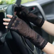 加長款半指手套女冰絲露指 夏天防曬透氣 開車騎行 超薄A0EU