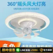 聚優甄選 【台灣公司 可開發票】搖頭風扇燈360度現代簡約餐廳兒童房電扇燈吸頂超薄主臥室吊扇燈