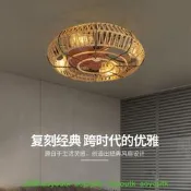 新品熱賣 美式復古風扇燈餐廳客廳臥室吸頂燈麻繩工業風吊扇燈專供