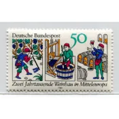 (集郵方寸，暢遊萬象) 外國郵票_德國 1980 中歐地區釀葡萄酒 酒窖版畫_1全 上品 新票