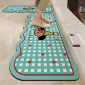 可客製 可愛小狗 廚房地墊 吸水地墊 脚踏墊 矽藻土地墊 防滑 長條墊 速乾 耐磨耐髒 軟式硅藻土地墊 止滑墊 大尺寸